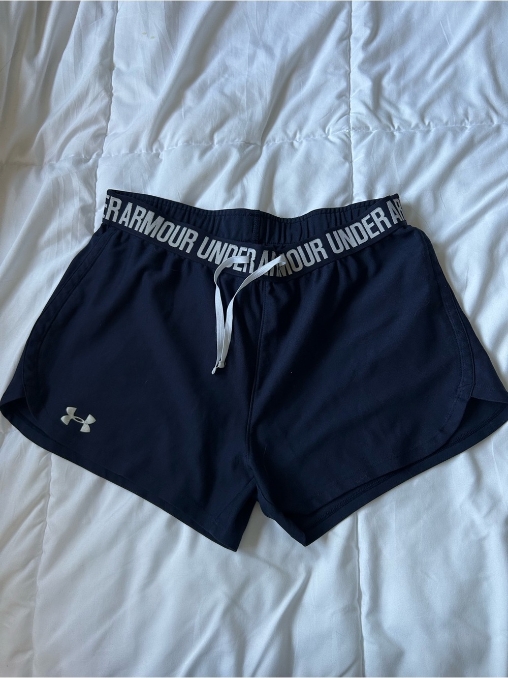 Under Armour Navy Athletic Women's Training Shorts with Branded Waistband